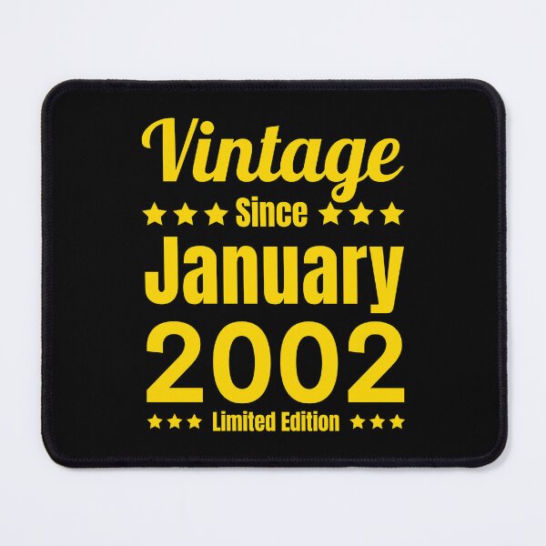 Item preview, Vintage Since January 2002 - Black Gold Retro Typography | Born In 2002 designed and sold by Delandor.
