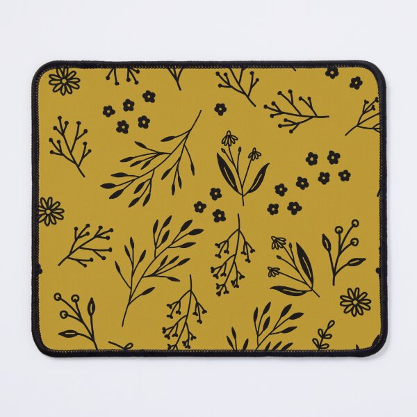 Item preview, Mustard meadow flower pattern  designed and sold by pinkfridgebr.