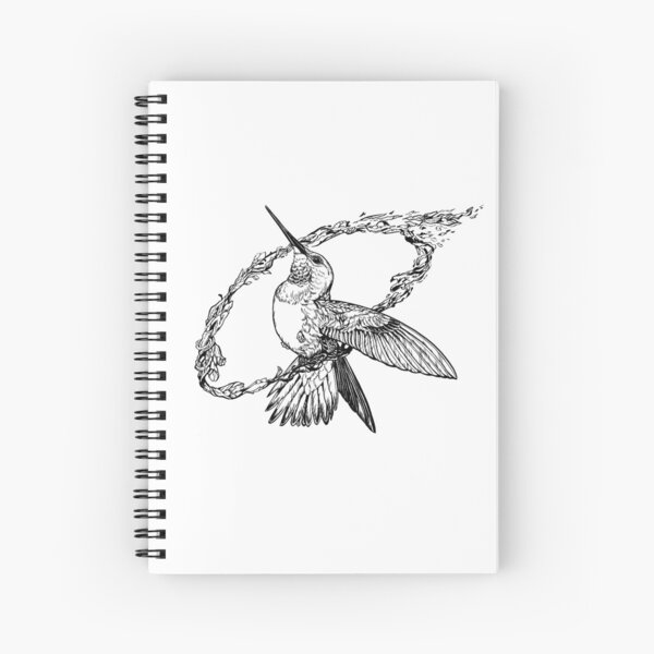 Hummingbird Ring - Dark Design Spiral Notebook