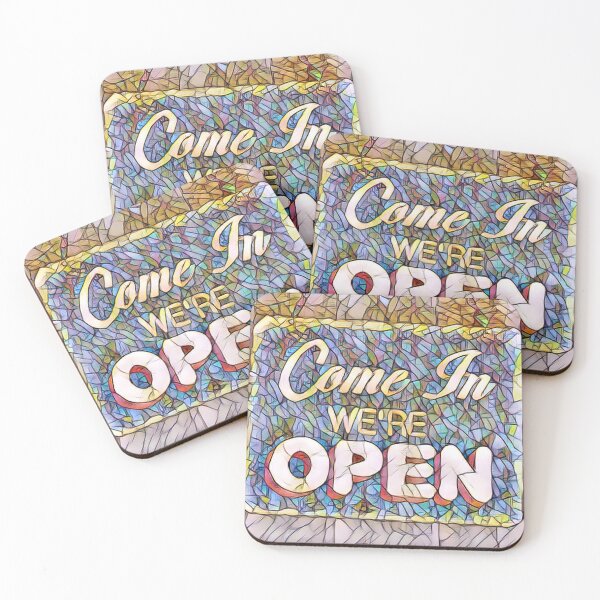 Item preview, Mosaic Come In We're Open Sign Altered Photo designed and sold by Happy-Trails.
