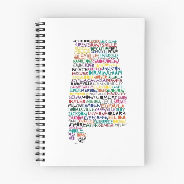 Artikelvorschau, Bunte Alabama-Typografiekunst entworfen und verkauft von molly mattin.