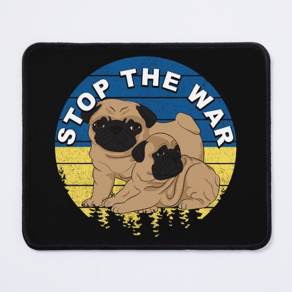 Item preview, Stop the war Ukrainian flag retro sunset dog face artistic design designed and sold by SamRVstore.
