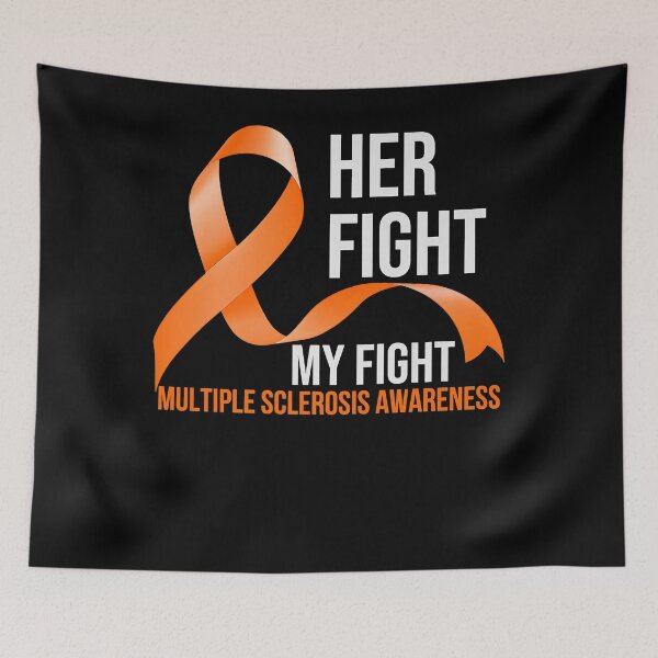 Item preview, Her Fight Is My Fight Multiple Sclerosis MS Mom Wife Warrior Premium T-Shirt designed and sold by gilbarcost.