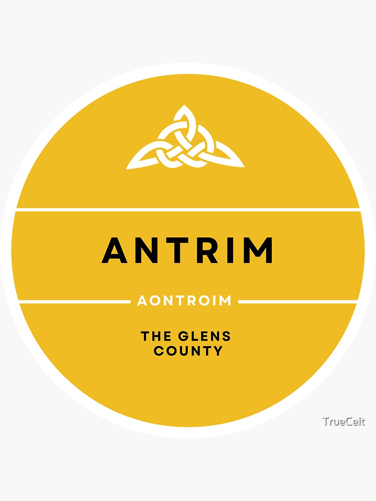 "Antrim, County and GAA Colours" Sticker by TrueCelt Redbubble