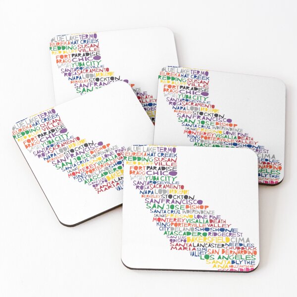 Aperçu de l'œuvre Illustration de typographie colorée de Californie créée et vendue par molly mattin.