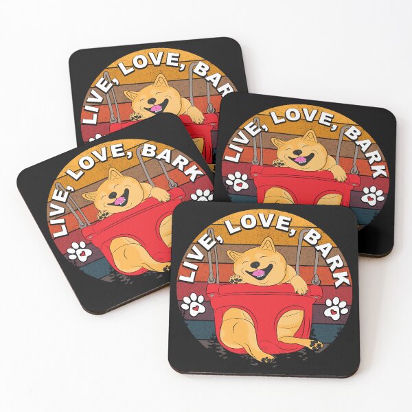 Item preview, Live Love Bark-retro sunset dog face artistic design  designed and sold by SamRVstore.
