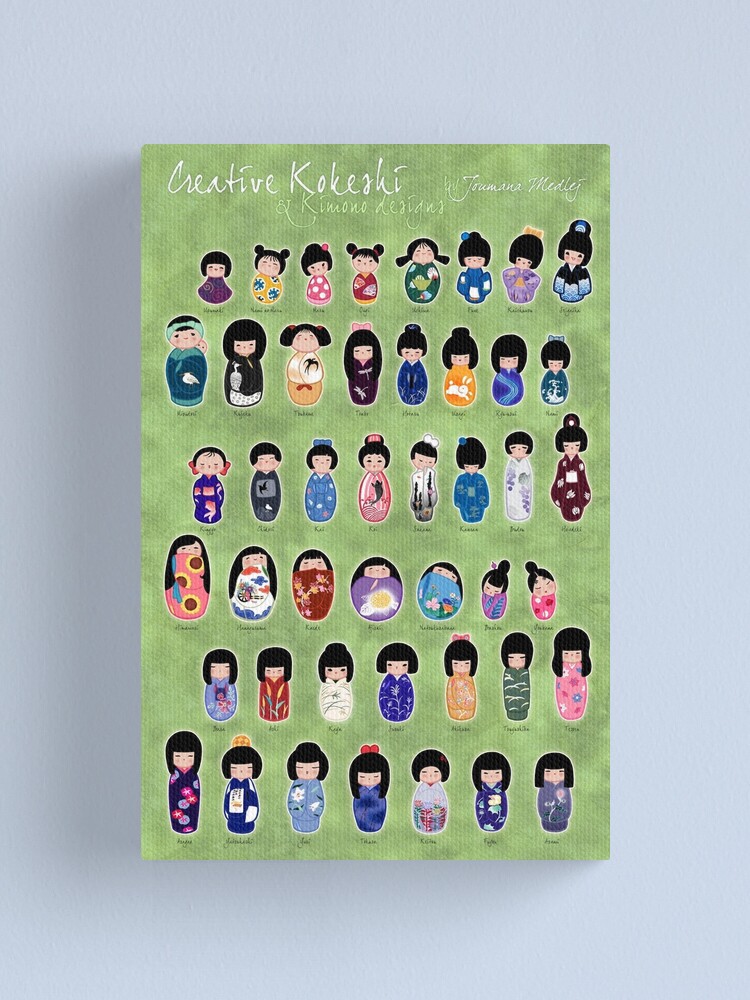 Thumbnail 1 of 3, Canvas Print, Creative Kokeshi, English version designed and sold by Cedarseed.