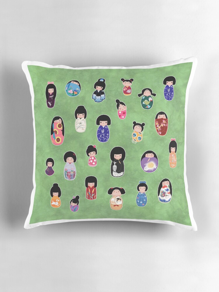Thumbnail 3 of 4, Pillow, Creative Kokeshi, English version designed and sold by Cedarseed.