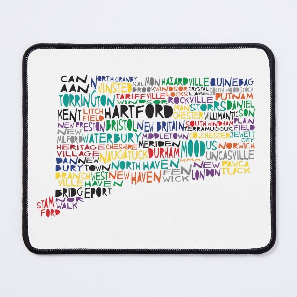 Item preview, Connecticut colorful typography p\ designed and sold by molly mattin.