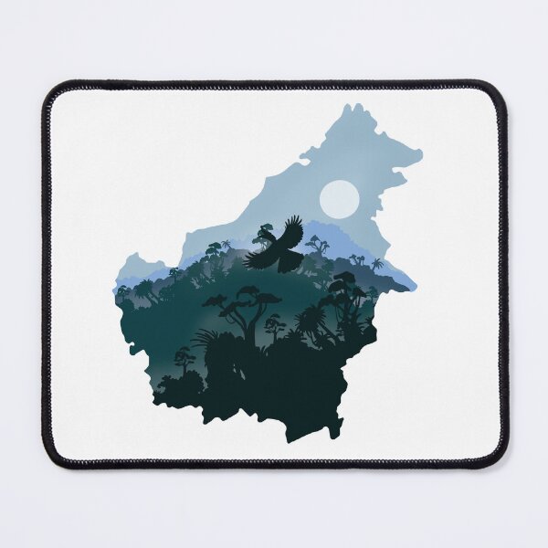 Item preview, Borneo, map and landscape designed and sold by landscapeworlds.