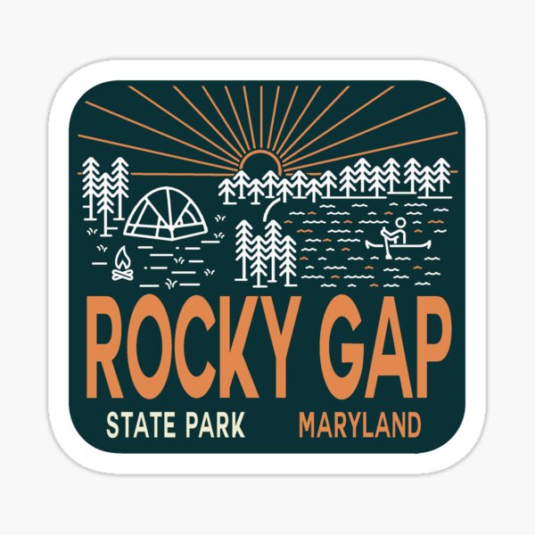 Item preview, Rocky Gap State Park Square Sunrise Logo designed and sold by VanyaKar.