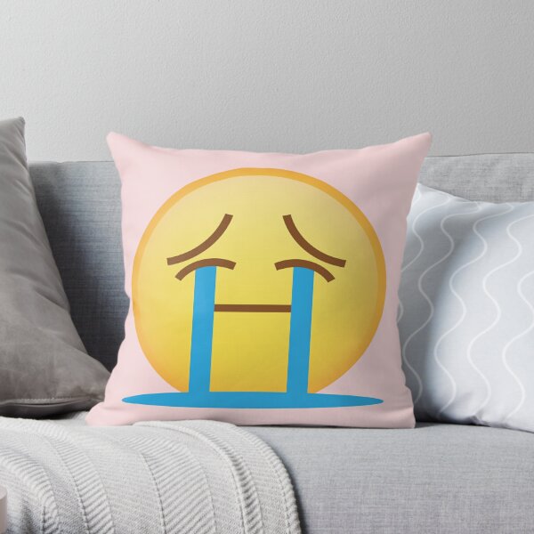 Crying Emoji Throw Pillow