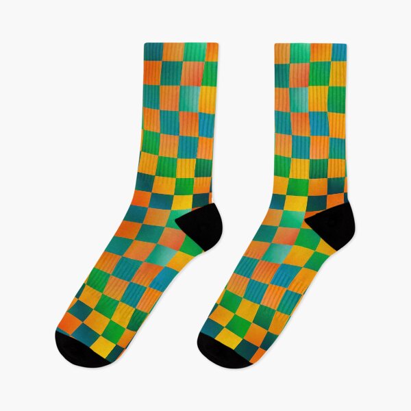 Item preview, Fire and Ice Checkerboard pattern, blue and orange gradients designed and sold by MGuyerArt.