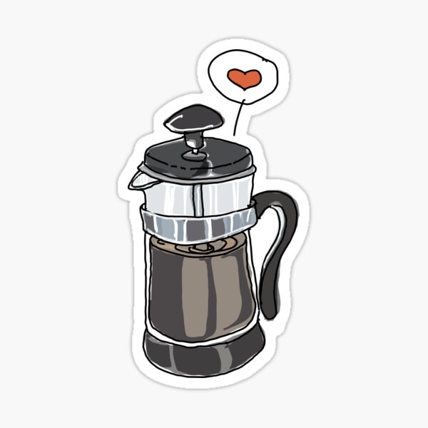 French Press Sticker for Sale by Bruno Ueno