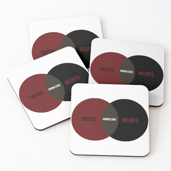 Item preview, Epistemology Venn Diagram - Truths, Beliefs and Knowledge designed and sold by PhilosophyWear.