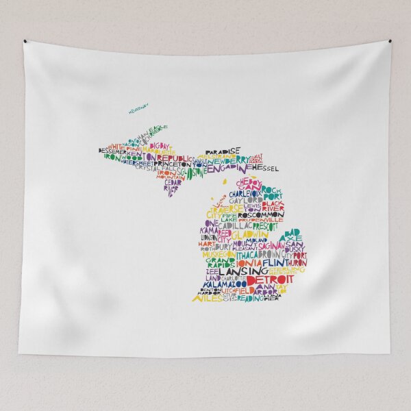 Item preview, Michigan colorful typography designed and sold by molly mattin.