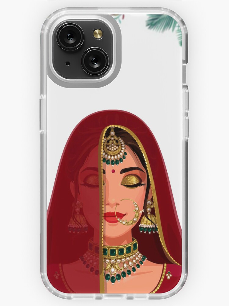 Desi Lady Indian traditional Bride Dulhan Stickers and Phone case art board prints and posters iPhone Case