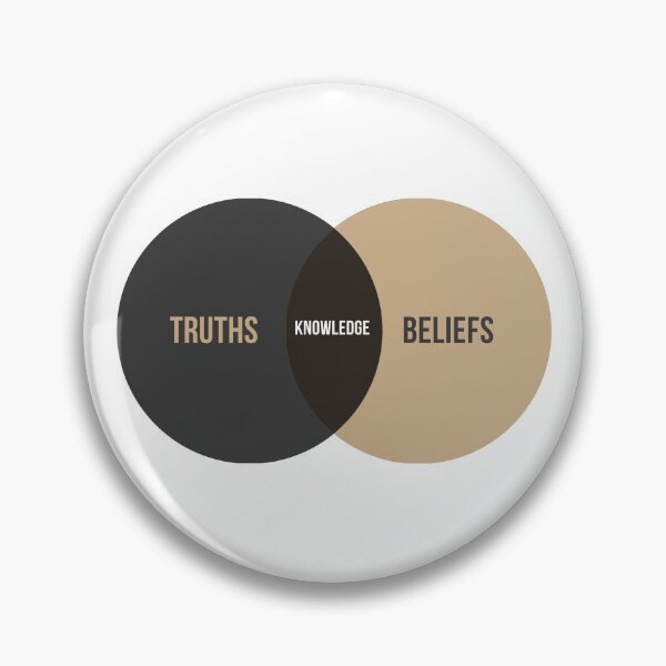 Item preview, Epistemology Venn Diagram Sticker Light designed and sold by PhilosophyWear.