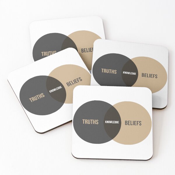Item preview, Epistemology Venn Diagram Sticker Light designed and sold by PhilosophyWear.