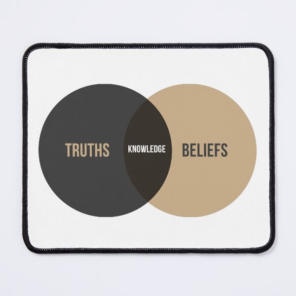 Item preview, Epistemology Venn Diagram Sticker Light designed and sold by PhilosophyWear.