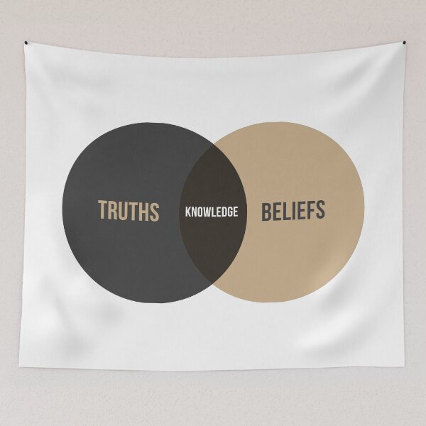 Item preview, Epistemology Venn Diagram Sticker Light designed and sold by PhilosophyWear.