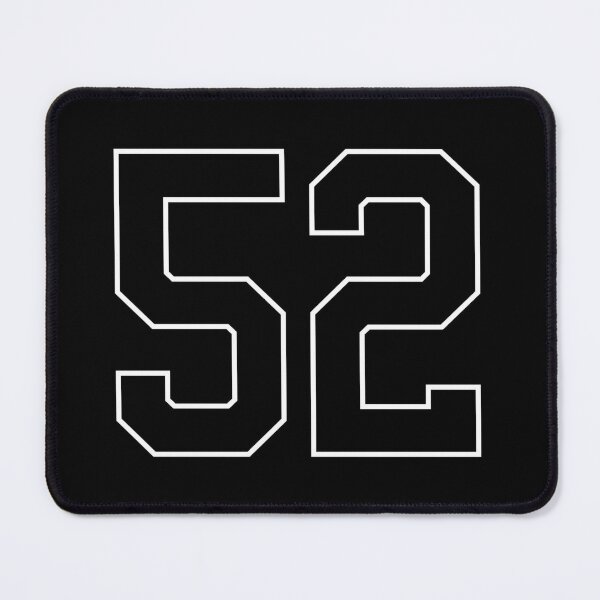 Number 52 lucky sports jersey fifty two Sticker for Sale by HeavyStyle