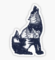 Wolf double exposure Sticker
