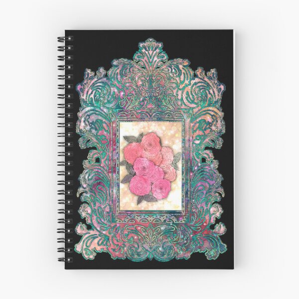 Item preview, Ornate Painted Gilded Teal Picture Frame with Golden Pink Roses designed and sold by Kristi Duggins.