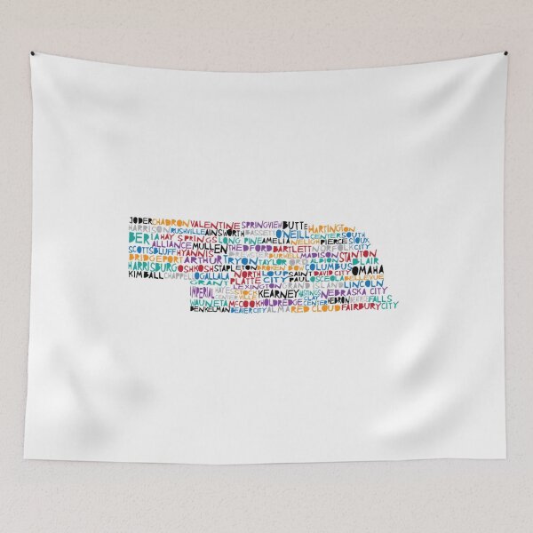Item preview, Nebraska colorful typography designed and sold by molly mattin.