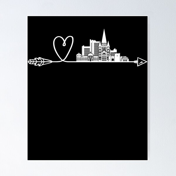 Item preview, Bonn Heart Arrow Skyline City Panorama designed and sold by 1681830934131.