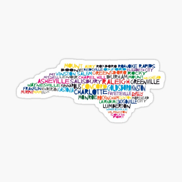 Item preview, North Carolina colorful typography designed and sold by molly mattin.