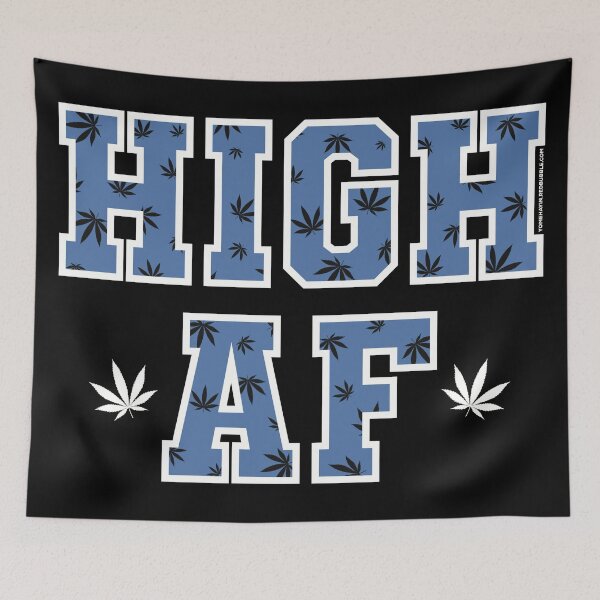 Item preview, High af pot leaf pattern gray blue designed and sold by YomeHayin.