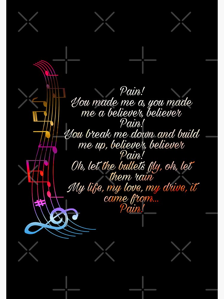 Imagine Dragons Believer Lyrics Print 