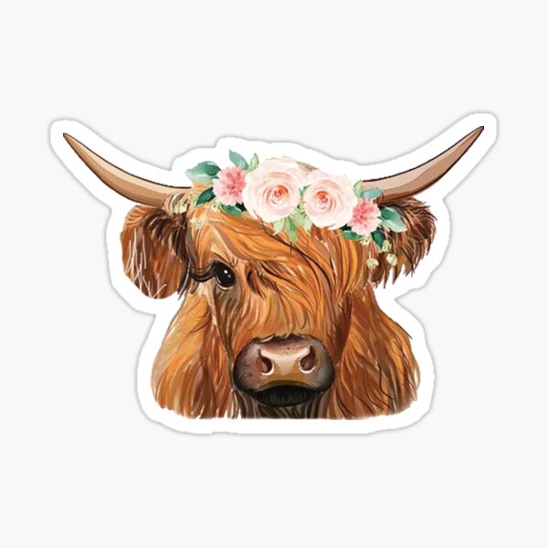Brown Highland Cow Cattle  #44472 2 x Vinyl Stickers 20cm 