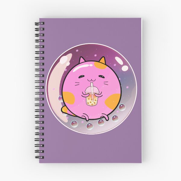 Item preview, Round Chubby Crystal Cat drinking boba milk  designed and sold by lazarosdesign.