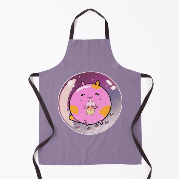 Item preview, Round Chubby Crystal Cat drinking boba milk designed and sold by lazarosdesign.