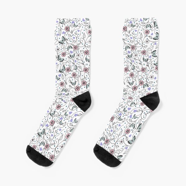 Butterflies like flower Socks