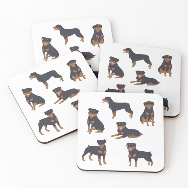 Artikelvorschau, 8 Rottweiler-Hunderudel, niedliche Cartoon-Illustration entworfen und verkauft von Yarafantasyart.