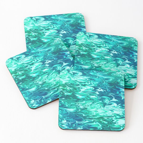 Item preview, Mystic Waves: Blue and Green Abstract Water Marble designed and sold by nimreninmu.