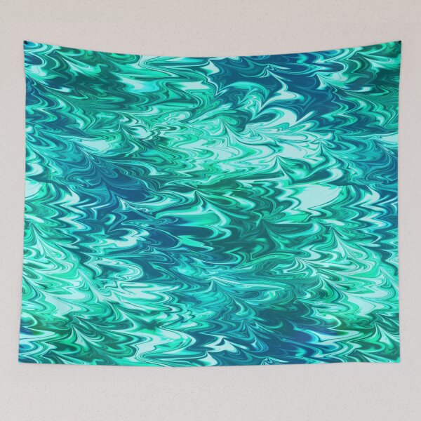 Item preview, Mystic Waves: Blue and Green Abstract Water Marble designed and sold by nimreninmu.