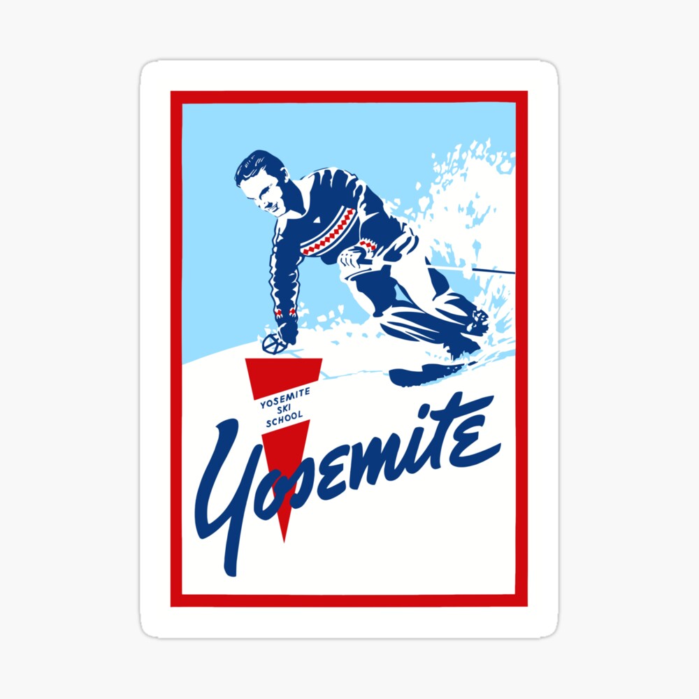 Yosemite Winter Sports Ski School 1940's Vintage Advertising Poster 