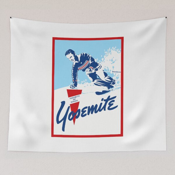 Item preview, Vintage YOSEMITE Ski School Travel Poster designed and sold by retrographics.