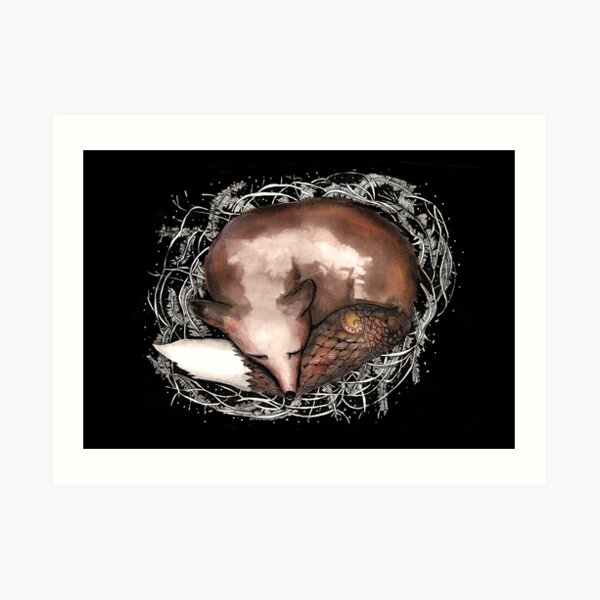 Sleeping fox Art Print