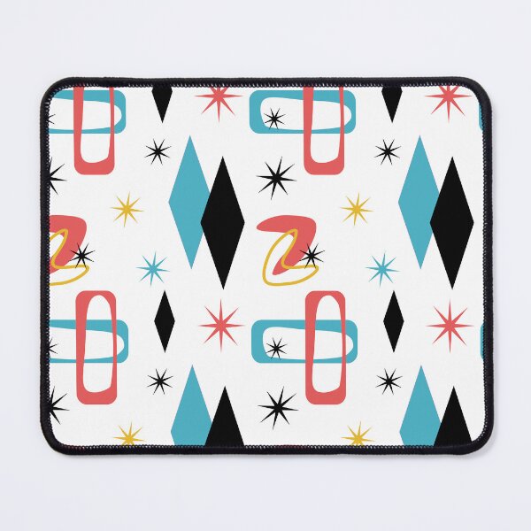Item preview, Mid Century Modern Atomic Era Pattern Stars Diamonds Boomerangs designed and sold by Itaya Art.