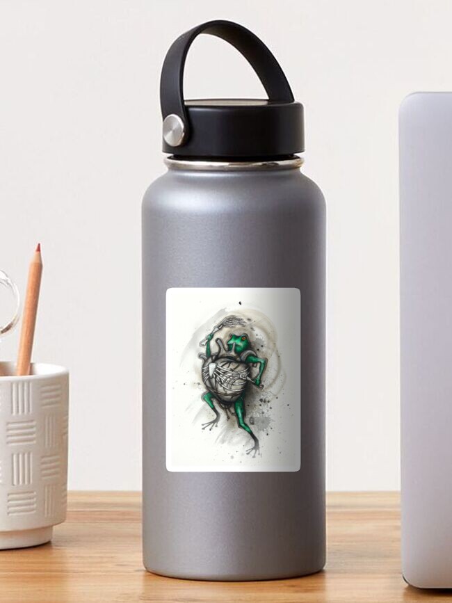 Thumbnail 1 of 3, Sticker, Frog Beater designed and sold by Firedrake.