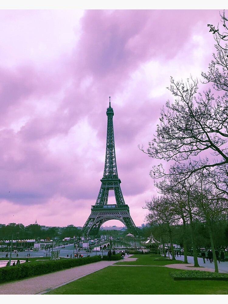 "Eiffel tower pink sky " Poster for Sale by Biancavieira Redbubble