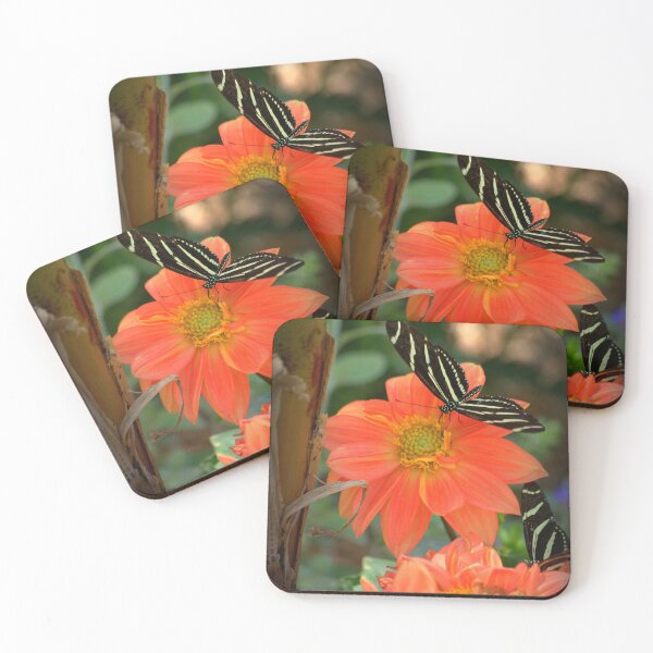 Item preview, Peach Dahlia's With Longwing Butterflies  designed and sold by K D Graves Photography.