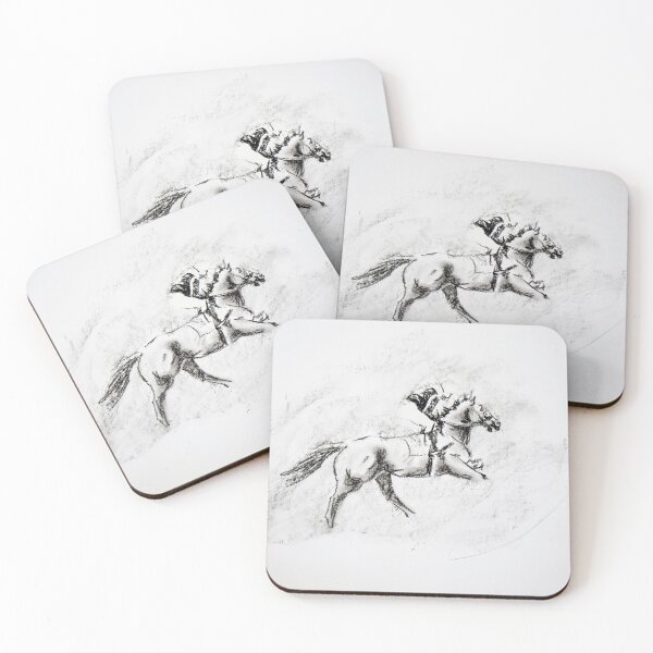 Item preview, Galloping Race Horse sketch in charcoal designed and sold by Kathysartroom.
