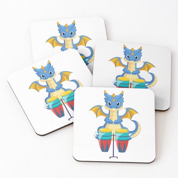 Item preview, Dragon Playing Conga Drum ,Funny Good Dragon Congo Drum Lovers Blue Design designed and sold by pedrored369.