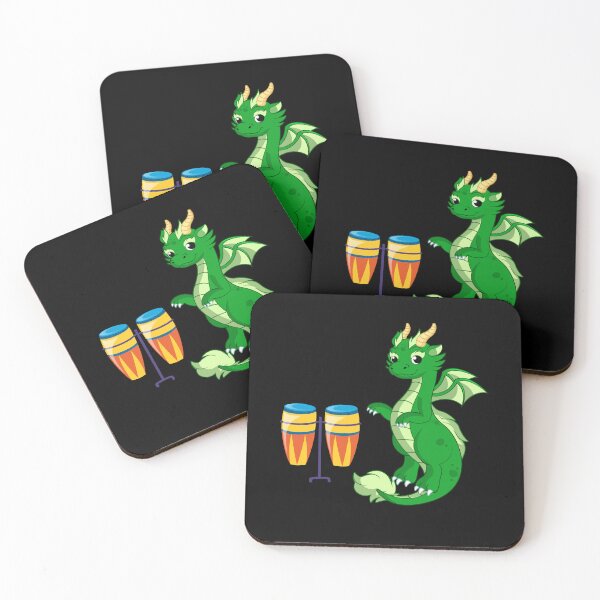 Item preview, Dragon Playing Conga Drum ,Funny Good Dragon Congo Drum Lovers Green Design designed and sold by pedrored369.